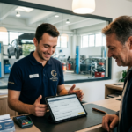 Consulenza professionale e accoglienza clienti presso officina meccanica a Mancasale, Reggio Emilia.